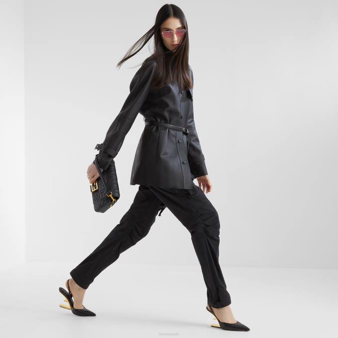 Women Nylon Pants Black Fendi Apparel 6RHH1096