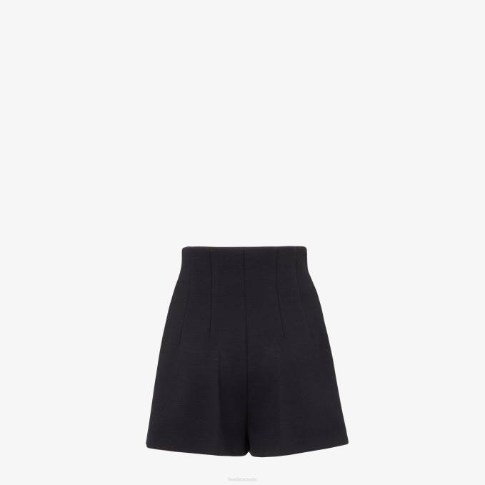 Women Pique Shorts Black Fendi Apparel 6RHH1243