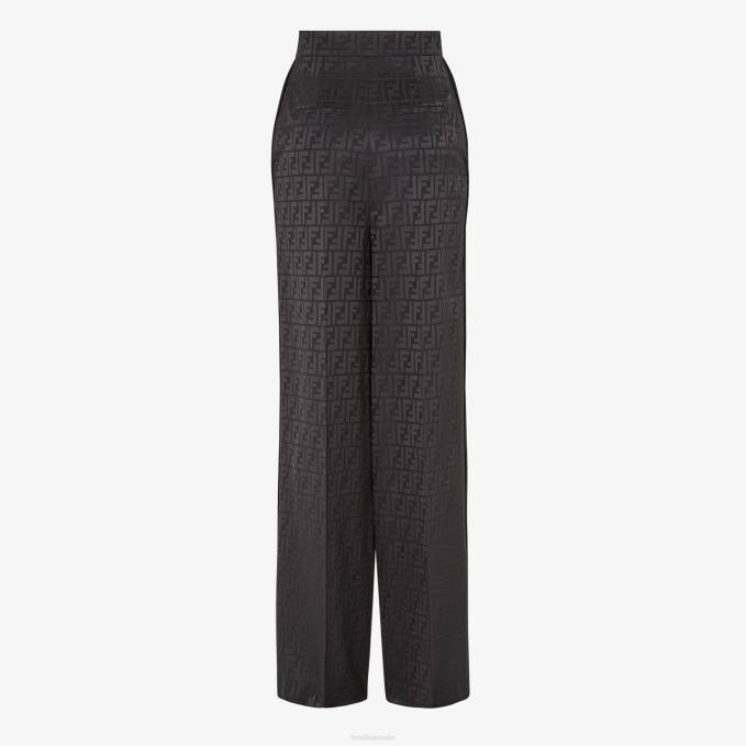 Women Silk Pants Black Fendi Apparel 6RHH996