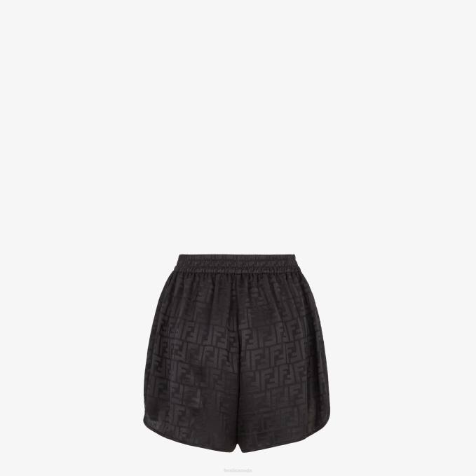 Women Silk Shorts Black Fendi Apparel 6RHH1013
