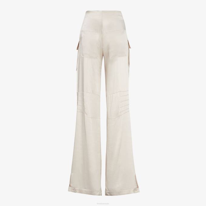 Women Viscose Pants Beige Fendi Apparel 6RHH1067