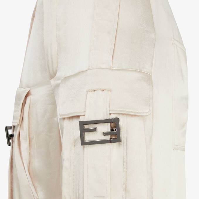 Women Viscose Pants Beige Fendi Apparel 6RHH1067