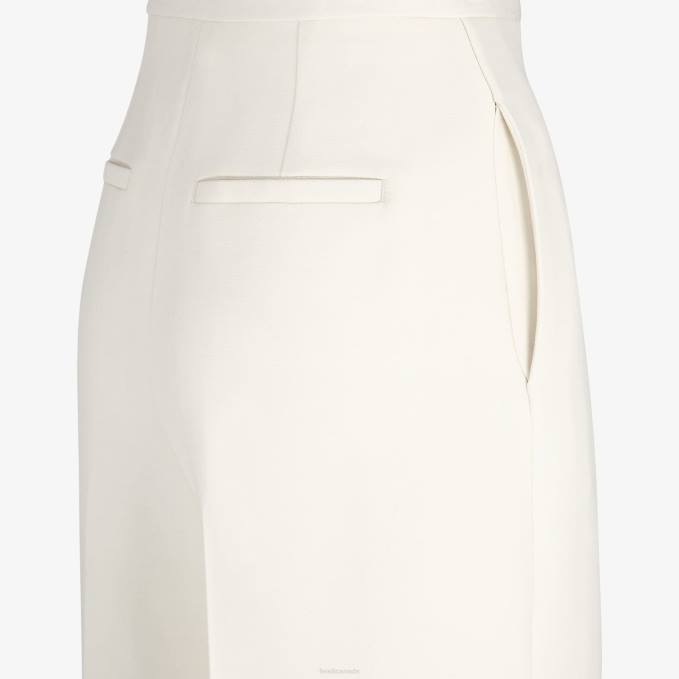 Women Wool And Silk Pants White Fendi Apparel 6RHH963