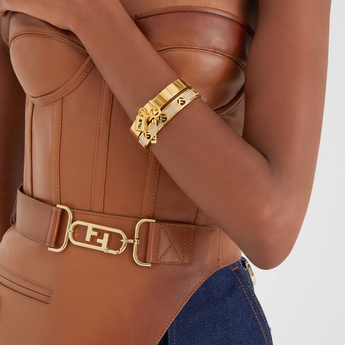 Women Bracelet Gold Fendi Jewelry 6RHH1724