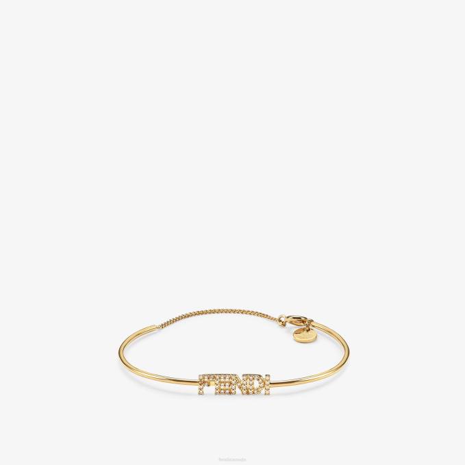 Women Signature Bracelet Gold Fendi Jewelry 6RHH1730