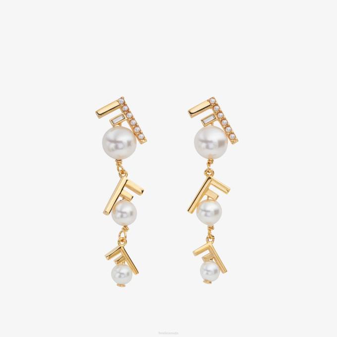 Women First Earrings Gold Fendi Jewelry 6RHH1711