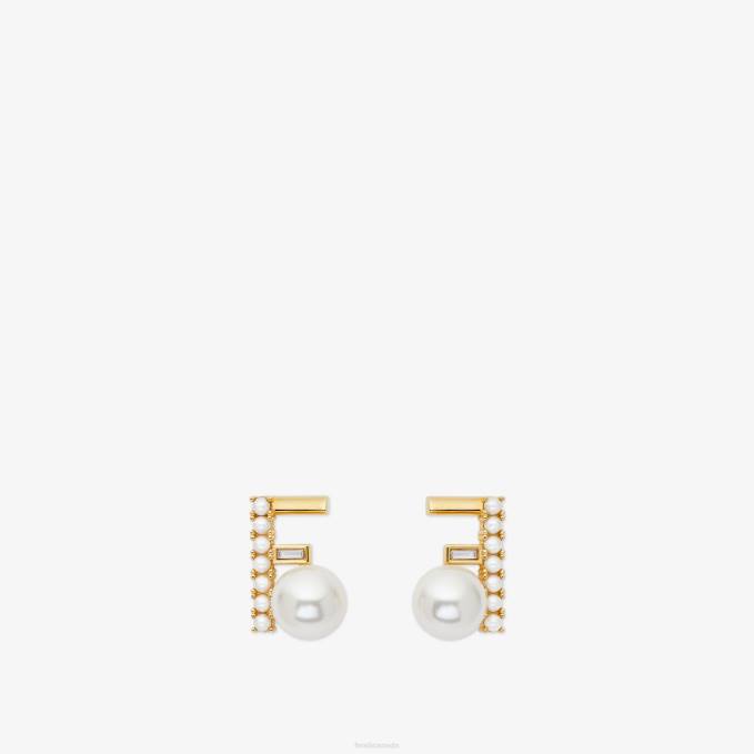 Women First Earrings Gold Fendi Jewelry 6RHH1714