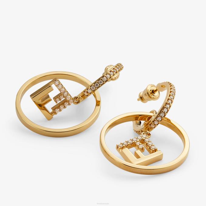 Women Forever Earrings Gold Fendi Jewelry 6RHH1610