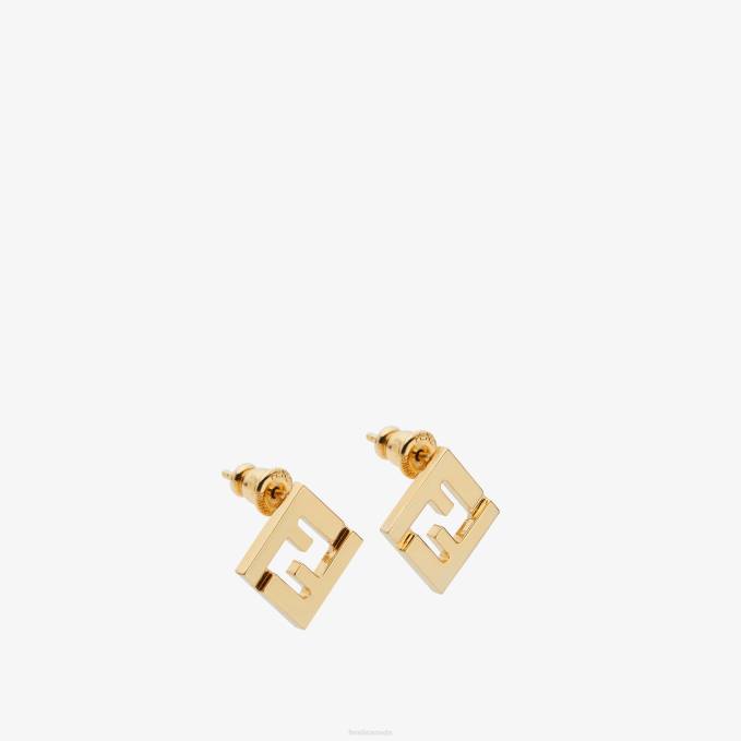 Women Metal Earrings Gold Fendi Jewelry 6RHH1608