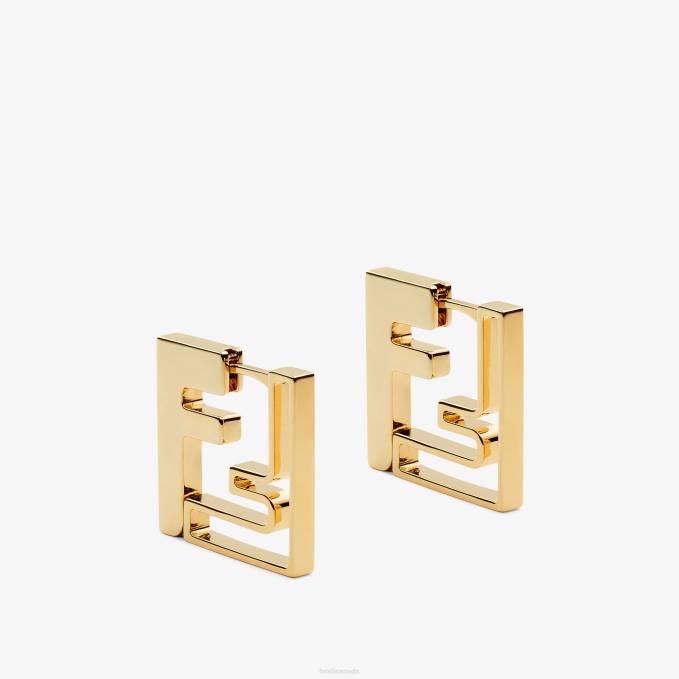Women Metal Earrings Gold Fendi Jewelry 6RHH1612
