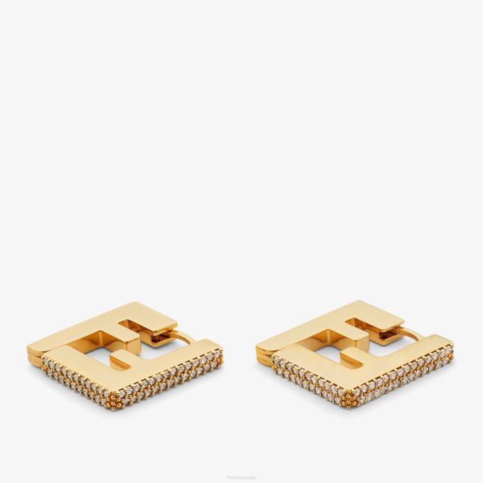 Women Metal Earrings Gold Fendi Jewelry 6RHH1613