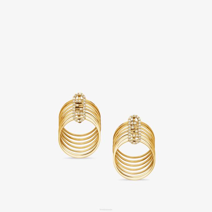 Women O'Lock Earrings Gold Fendi Jewelry 6RHH1673
