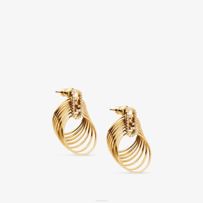 Women O'Lock Earrings Gold Fendi Jewelry 6RHH1673