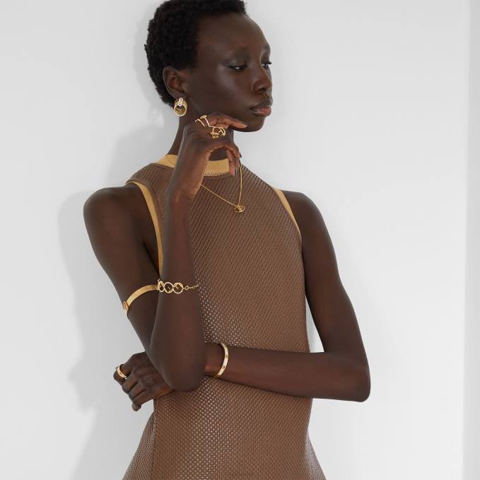 Women O'Lock Earrings Gold Fendi Jewelry 6RHH1673