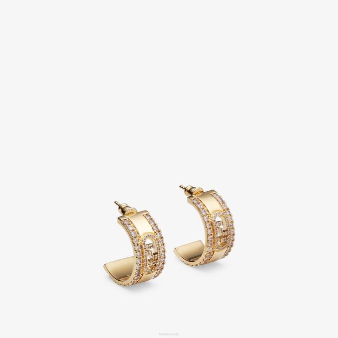 Women O'Lock Earrings Gold Fendi Jewelry 6RHH1677