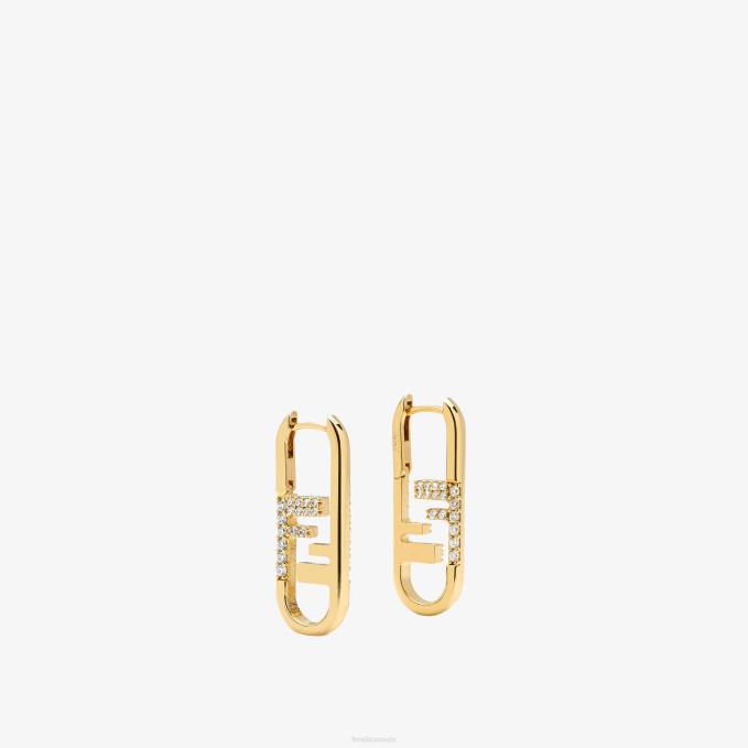 Women O'Lock Earrings Gold Fendi Jewelry 6RHH1691