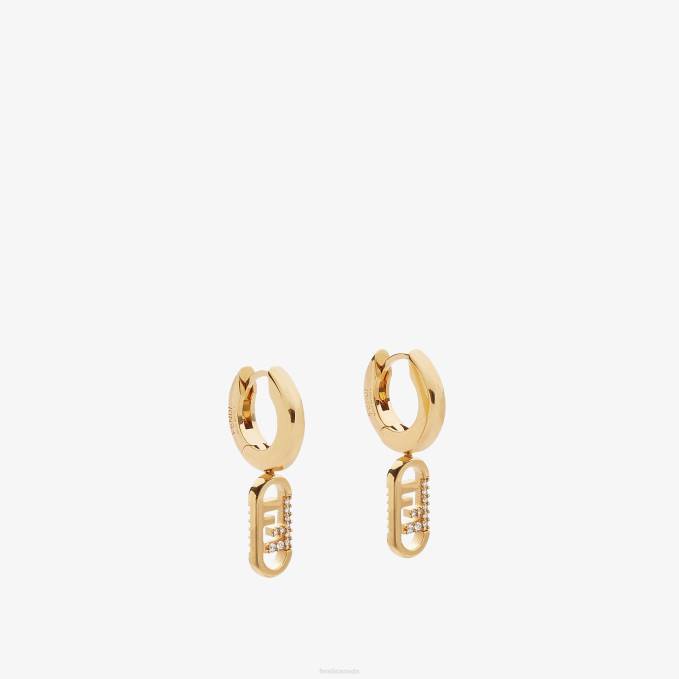 Women O'Lock Earrings Gold Fendi Jewelry 6RHH1695