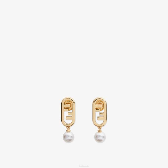 Women O'Lock Earrings Gold Fendi Jewelry 6RHH1700