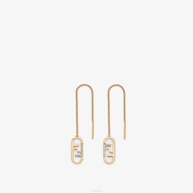 Women O'Lock Earrings Gold Fendi Jewelry 6RHH1703