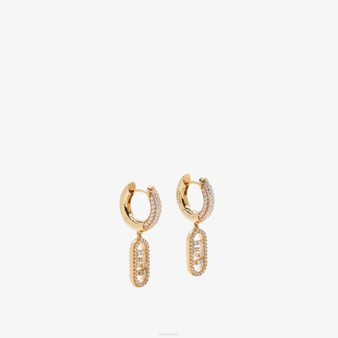 Women O'Lock Earrings Gold Fendi Jewelry 6RHH1738