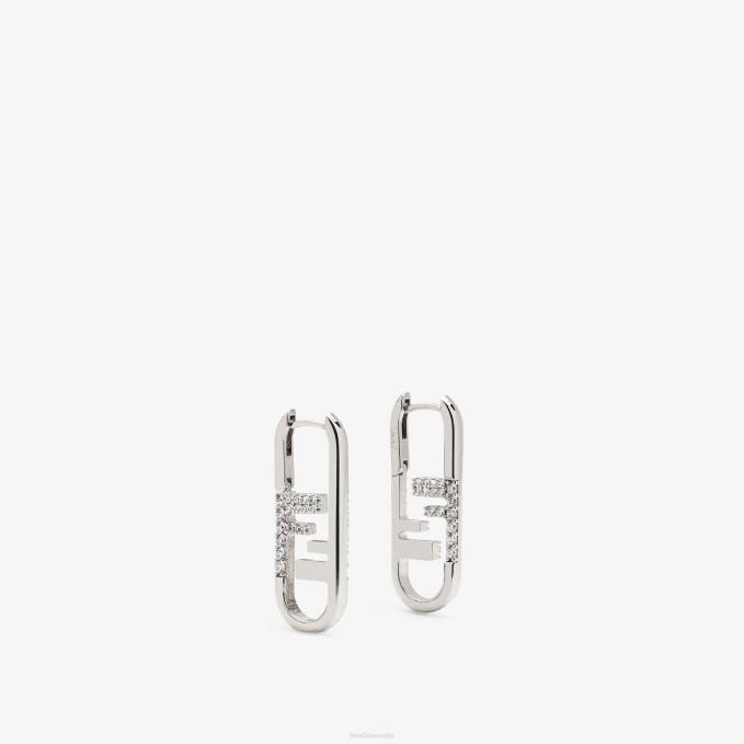 Women O'Lock Earrings Silver Fendi Jewelry 6RHH1655