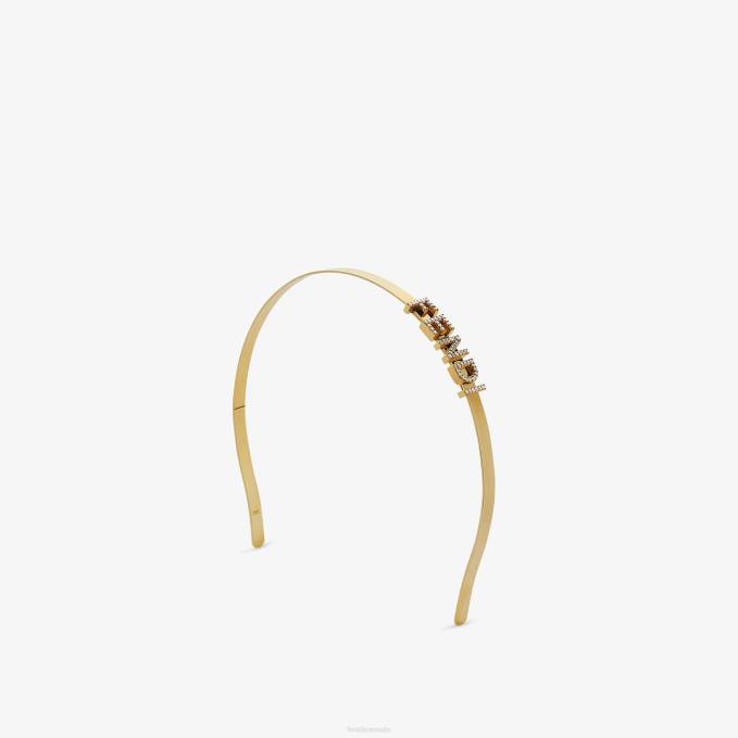 Women Hair Band Gold Fendi Jewelry 6RHH334