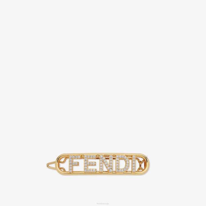 Women Hair Clip Gold Fendi Jewelry 6RHH329