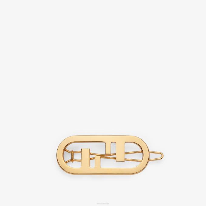 Women Hair Clip Gold Fendi Jewelry 6RHH373