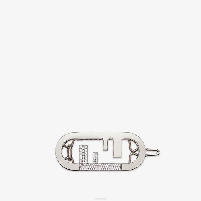 Women Hair Clip Silver Fendi Jewelry 6RHH491