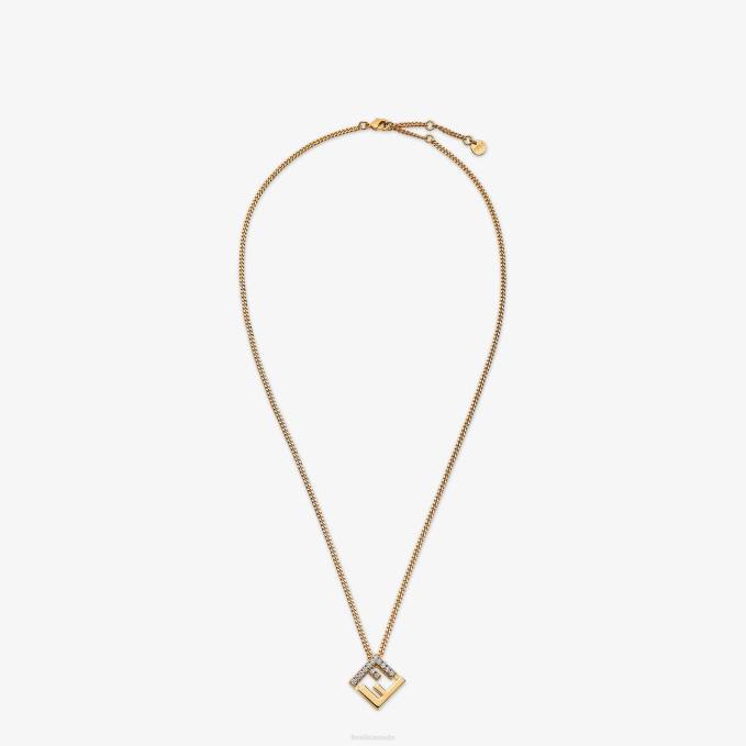 Women Metal Necklace Gold Fendi Jewelry 6RHH1614