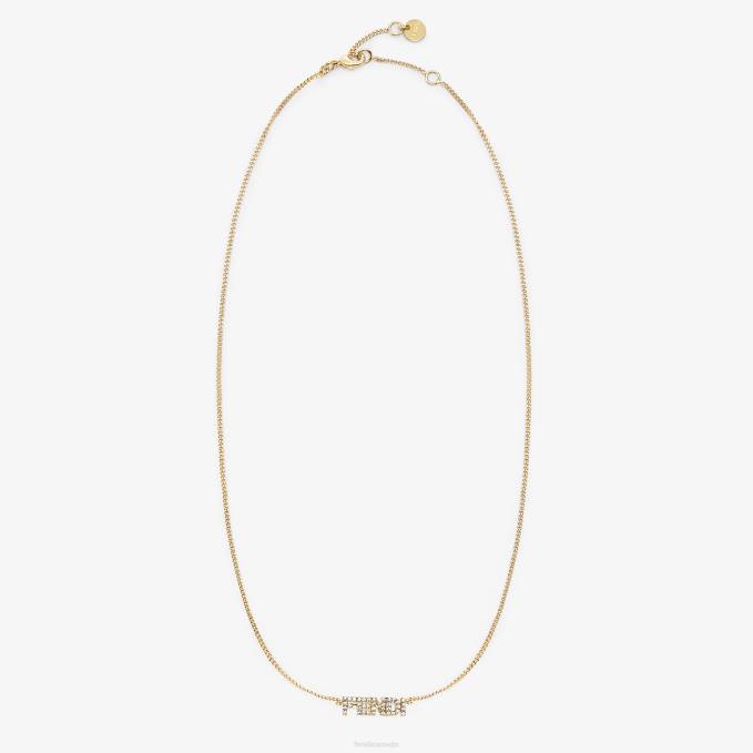 Women Signature Necklace Gold Fendi Jewelry 6RHH1774