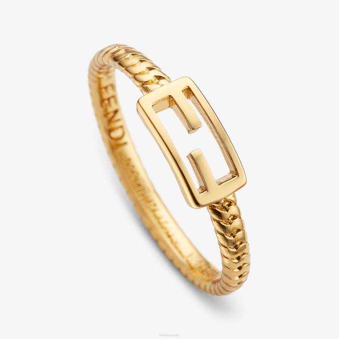 Women Baguette Ring Ring Gold Fendi Jewelry 6RHH1717