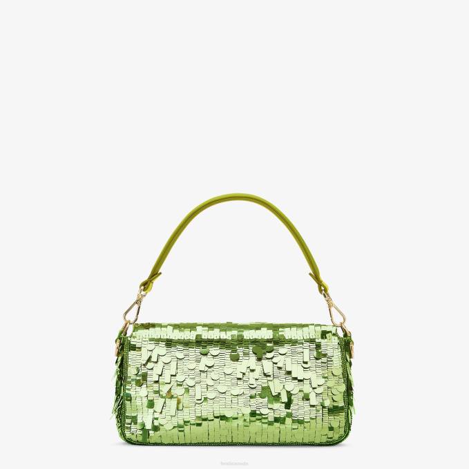 Women Acid Sequin And Leather Bag Green Fendi Accessories 6RHH792
