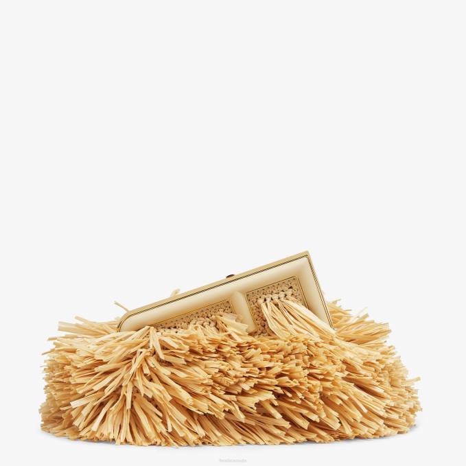 Women Bag With Natural RaFFia Fringes Beige Fendi Accessories 6RHH671