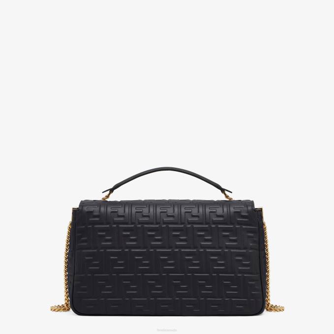 Women Baguette Chain Large Nappa Leather Bag Black Fendi Accessories 6RHH911