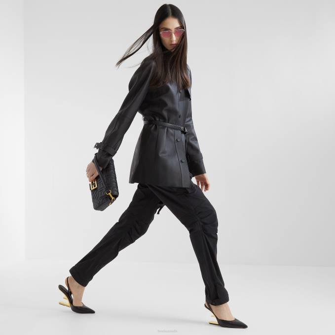 Women Baguette Leather Bag Black Fendi Accessories 6RHH548