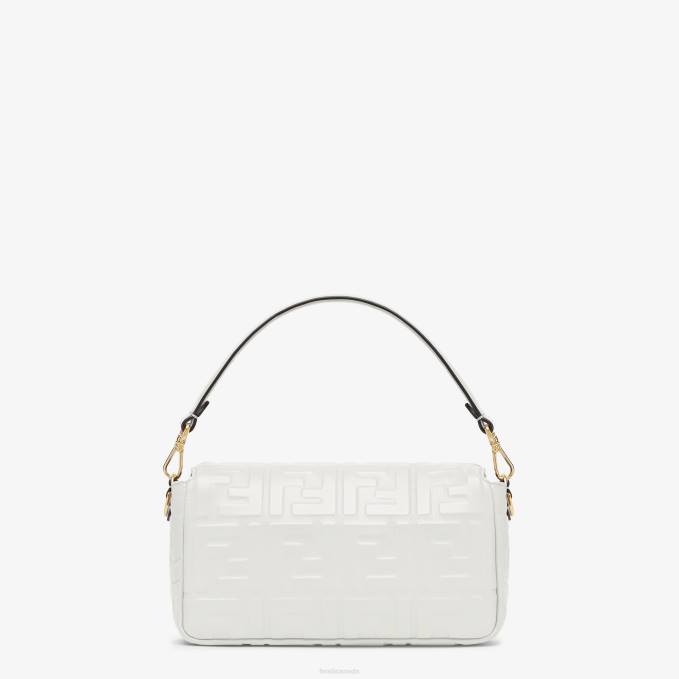 Women Baguette Leather Bag White Fendi Accessories 6RHH749