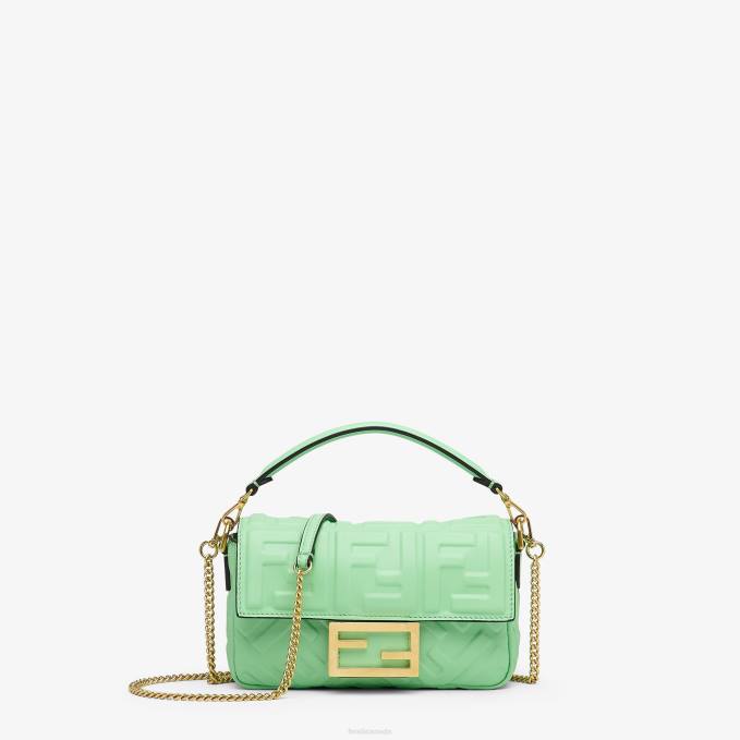 Women Baguette Mini Nappa Leather Bag Green Fendi Accessories 6RHH726