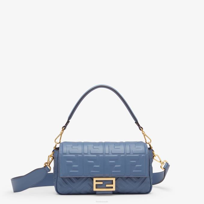 Women Baguette Nappa Leather Bag Blue Fendi Accessories 6RHH735