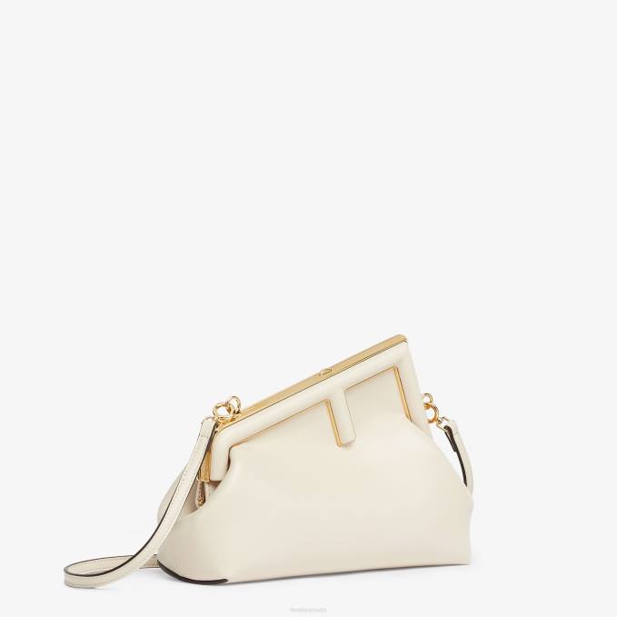 Women Camellia Leather Bag White Fendi Accessories 6RHH853