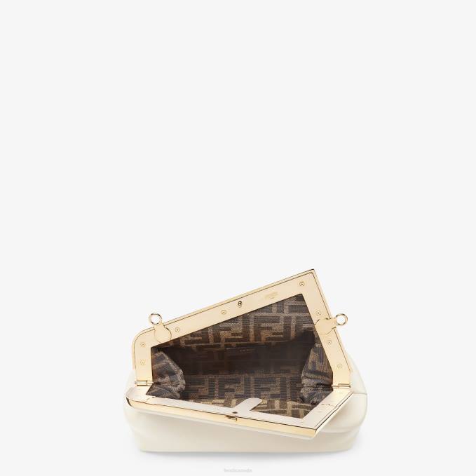 Women Camellia Leather Bag White Fendi Accessories 6RHH853