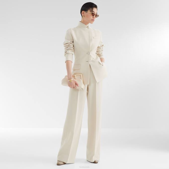 Women Camellia Leather Bag White Fendi Accessories 6RHH853