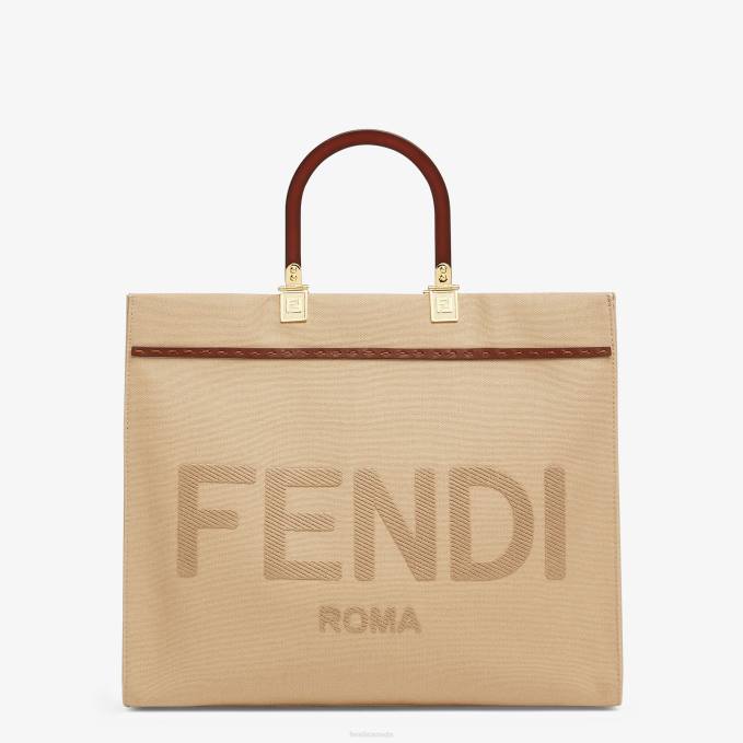 Women Canvas Bag Beige Fendi Accessories 6RHH880
