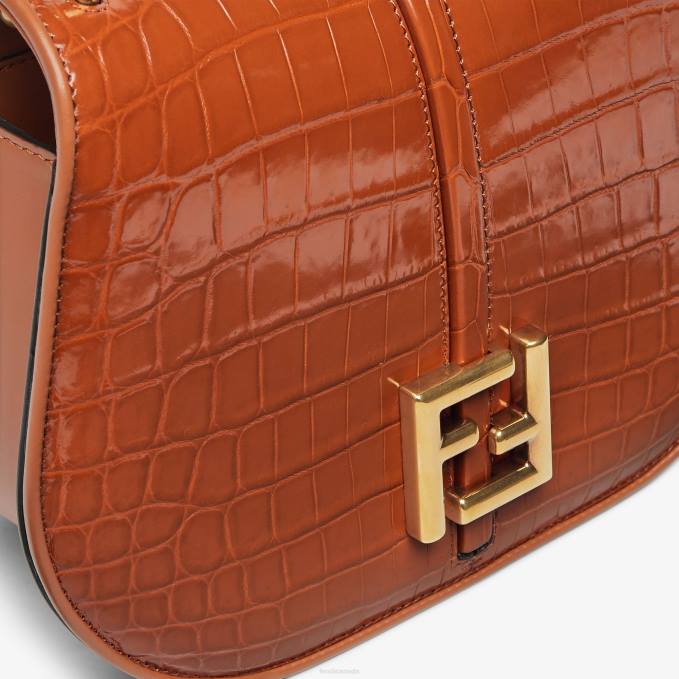 Women Crocodile Leather Bag Brown Fendi Accessories 6RHH660
