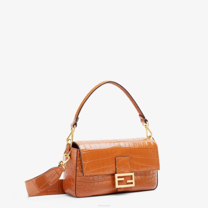 Women Crocodile Leather Bag Brown Fendi Accessories 6RHH667