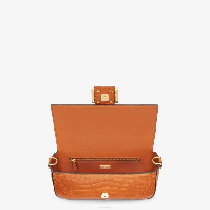 Women Crocodile Leather Bag Brown Fendi Accessories 6RHH667