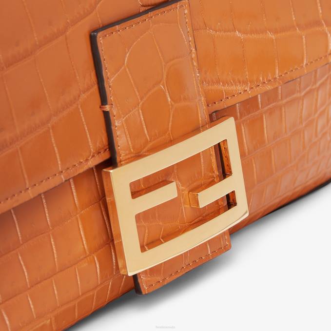 Women Crocodile Leather Bag Brown Fendi Accessories 6RHH667