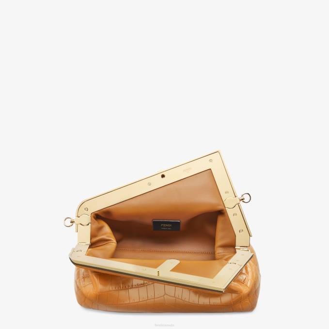 Women Crocodile Leather Bag Brown Fendi Accessories 6RHH773