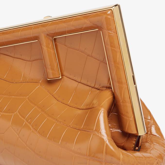 Women Crocodile Leather Bag Brown Fendi Accessories 6RHH773