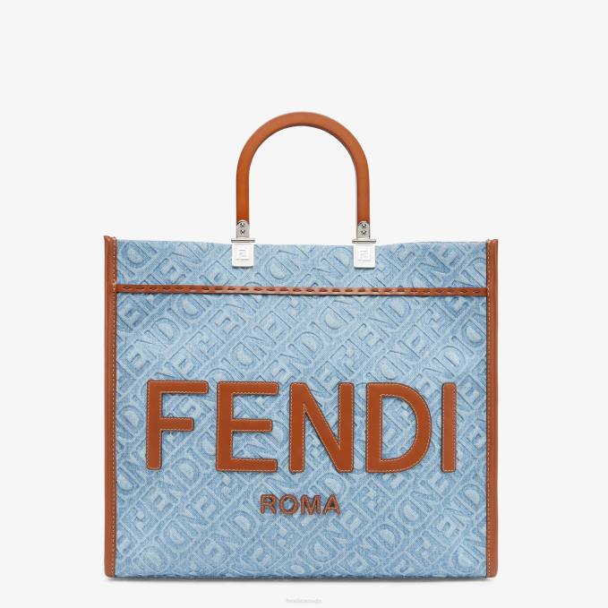 Women Denim Shopper Bag Light blue Fendi Accessories 6RHH624